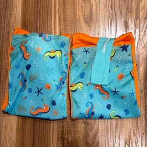 Swimways Kids' Seahorse Arm Floaties Swim School Floats Cloth Cover